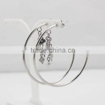 2016 Spring Autumn Silver 316l Stainless steel Large hoop earrings