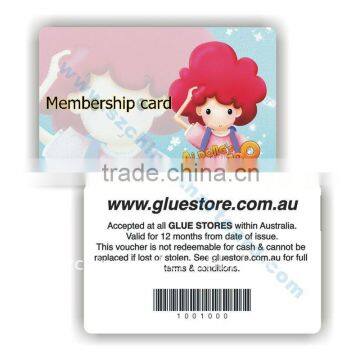 Restaurant plastic PVC membership card