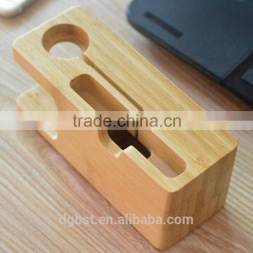 BST Wood Bamboo Charging Dock Station Charger Stand Holder For Apple Watch &for iPhone and other smart