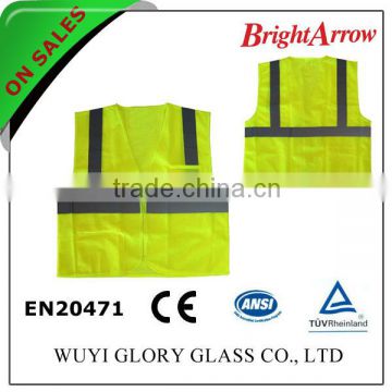 100% polyester EN 20471 safety reflective women's warning reflection vest for usa from china