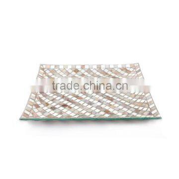 Mosaic Silver Glass Square Charger Plate photo-6