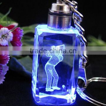 3D Laser light keyring Crystal Keychain,Top Quality Hot Sell Crystal 3d Laser Crafts