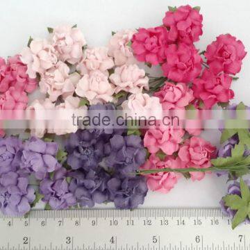 Purple Pink Chic, Small Handmade Mulberry Paper Flower, Wedding Party, Scrap-booking Crafts, Wholesale R19 photo-2