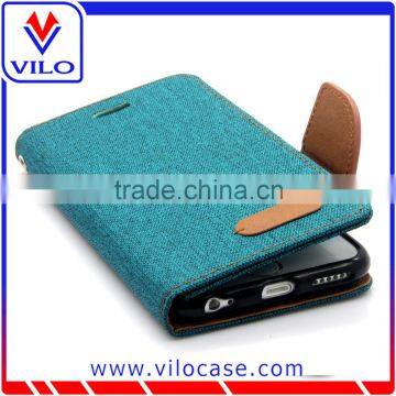 Mecury Goospery Dual Color Cross Pattern Magnetic Wallet Side Flip TPU +PU Leather Case for IPhone6s With Stand photo-5