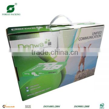 COLOR PRINTED CORRUGATED BOARD BOX WITH PLASTIC HANDLE