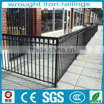 Black color powder coated wrought iron raling