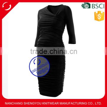 Custom plain blank pregnant women three quarter sleeve maternity dresses