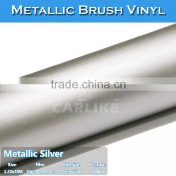 CARLIKE Chrome Metallic Brushed Silver PVC Film Car Body Wrap photo-3