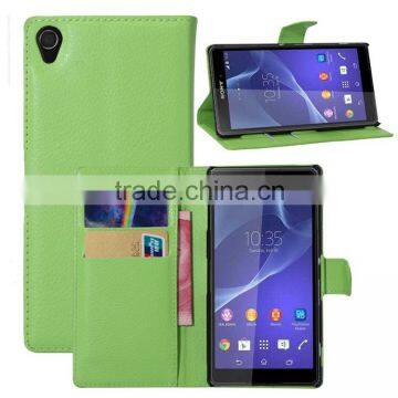 Hot Selling Funky Mobile Phone Leather Flip Wallet Case For Sony Xperia Z3 Ultra