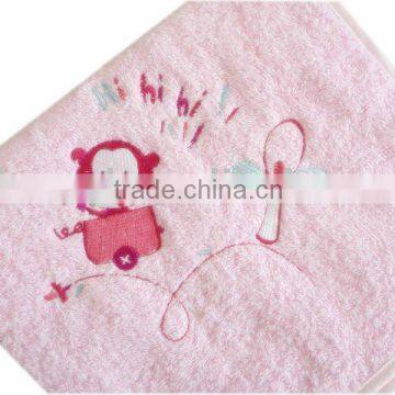 100% cotton pink baby hooded towel