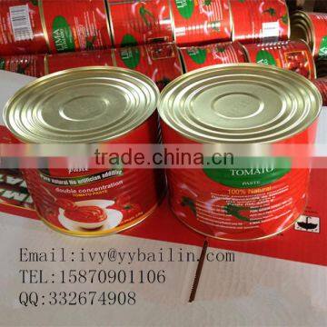 Canned tomato paste, exported to Africa/Middle East