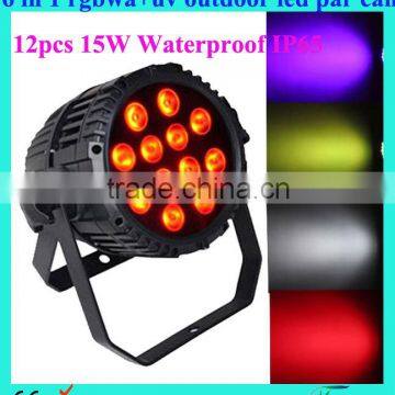 12*15W 6 IN 1 RGBAW+uv Outdoor led par 64 can Waterproof IP65