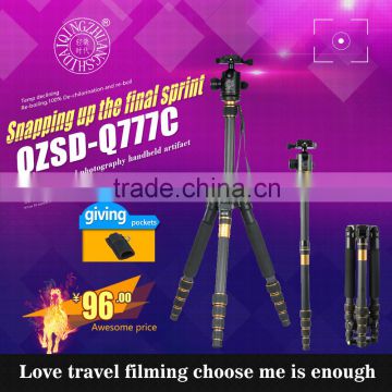 Q777C Professional portable carbon fiber weifeng victory zomei sinno roller background camera tripod fit for DSLR digital camera