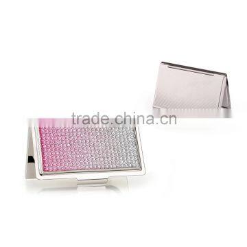 Enamel Accented Pink Pearl Key Business Card Holder Card Box Card Case