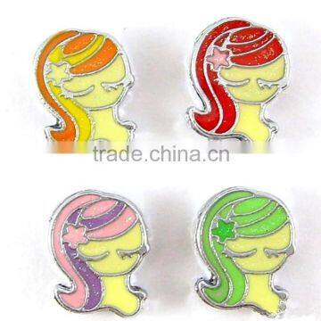 2015 Zinc Alloy Wholesale Virgo 8mm Slide Charms Zodiacs Girl Beads Enamel Jewelry