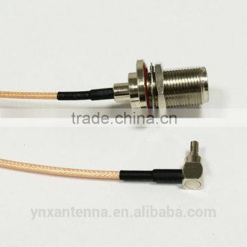 RF pigtail extension coaxial cable RG316 with CRC9 male right angle to N female