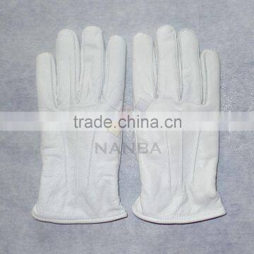 Masonic White Leather Gloves Plain