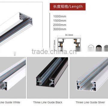 Luminaire Aluminum Guide Rails 3 Lines Led Track Rail- 1meter/1.5M/2M/3M Available,white/siliver/black for Option photo-2