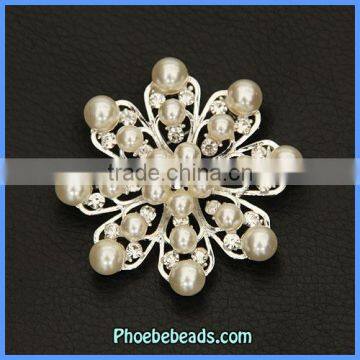 Wholesale Elegant Faux Pearl Flower Brooch For Wedding PFB-W034