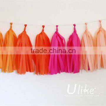 Bulk Diy Tissue Tassel Garland Elegant Colorful Gold and Silver Outdoor Diy Tassel Garland. photo-3