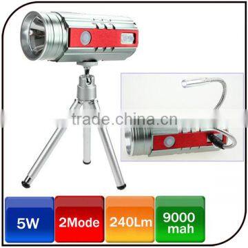 Cheapest 5W 260lumen Small And Exquisite Flashlight Fish Hunting Equipment With Bait Light