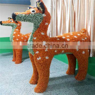 new product 2016 artificial grass topiary plastic aniaml deer for garden decor