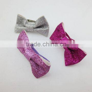 2015 lastest design glitter Christmas bow hairclip for baby girl