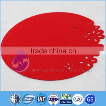 Red Non-Woven laser cut felt placemat