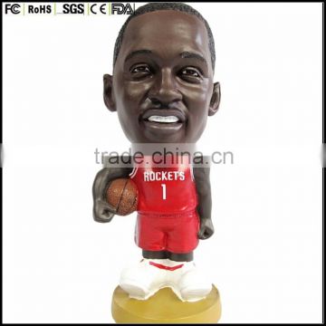 Custom bobble head doll for player, Plastic basketball player bobble head making supplier