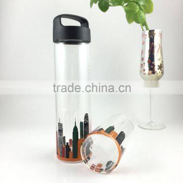 Mochic 350ML Single Wall Borosilicate Glass Printing water Bottle