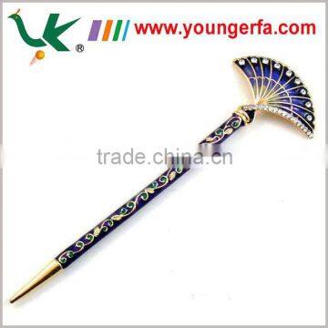 China Retro Style Dark Purple Fan Rhinestone Hair Pins,For Retail (448401)