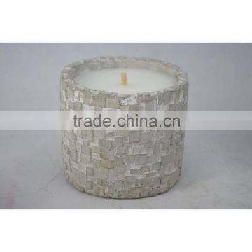 white unscented cement candle110D x130H