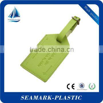 2016 high quality custom logo engraved luggage tags PU name tag for trip