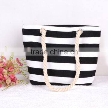 Hot summer 2015 strip beach bag canvas material