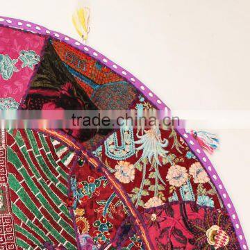 Purple Meditation Cushion Throw Pillow Indian Flloor Cushions Throw Pillow Indian Round Meditation Cushion Sari Round Cushions photo-4