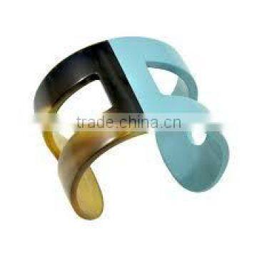 Eco-friendly blue lacquer water buffalo horn bracelets jewelry
