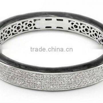 Black Enamel Pave CZ Bangles