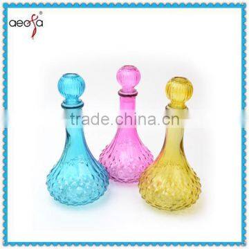 spray colored glass wine decanter