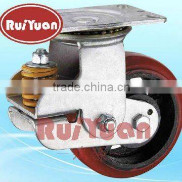 Shock Absorbing Swivel Casters spring loaded casters