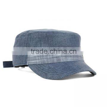 Promotion Wholesale Fashion High Quality Cheap Blank Pattern Light Blue Cotton Military Style Army Hats photo-3