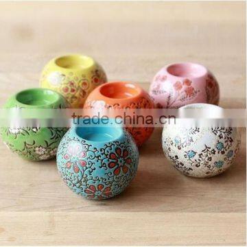 Mini Antique Style Ceramic Candlestick Candle Holder