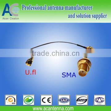 RF cable assembly with SMA to IPEX u.fl connector