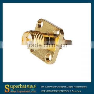 RP SMA Solder Jack(male pin) Flange connector for 1.13 cable