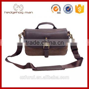 2016 Fashion HEDGEHOG MAN Vintage Handmade Genuine Leather DSLR Bag photo-3