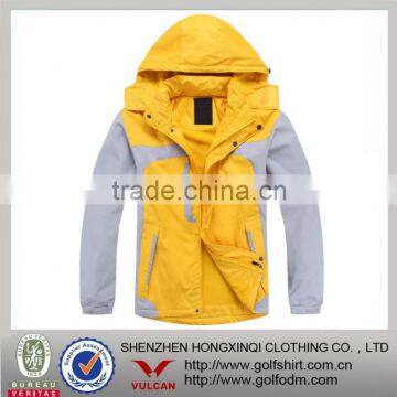 2 color combination nylon windbreaker with hood