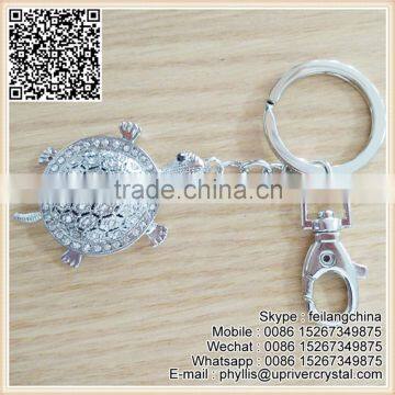 Key Ring Crystal Pave Tortoise Keychain For Cheap Sale