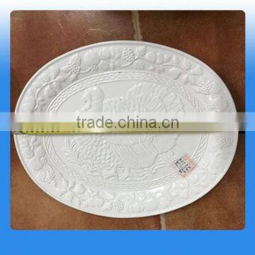 2016 High Quality White Ceramic Turkey Plate