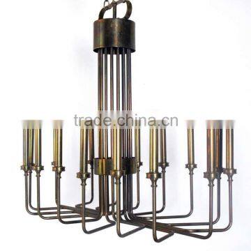 0520-80 atlantis chandelier black iron glass bottle