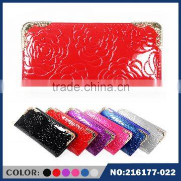 2015 new fashion lady single zipper imprint rose pu Handbag