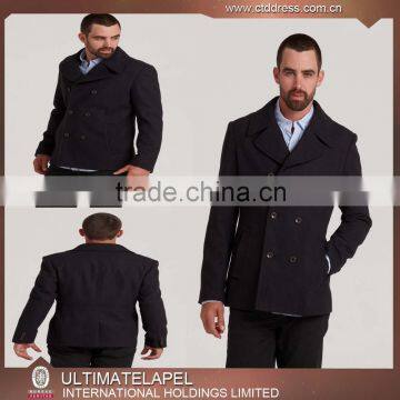 Double Breasted Black Cashmere Custom Made Latest Design Short Coat